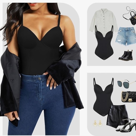 Shapewear Bodysuit For Women Body Shaper Strapless Built-In Bra Plus XX-Large - Picture 2 of 8